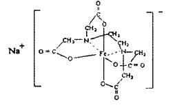 1edta 铁钠结构与性状 [3] edta铁钠盐即乙二胺四乙酸铁钠盐,化学式:c