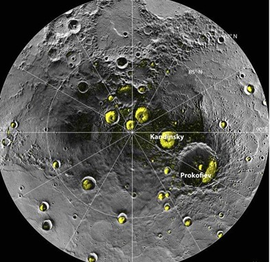 a radar image of mercury"s north polar region acquired