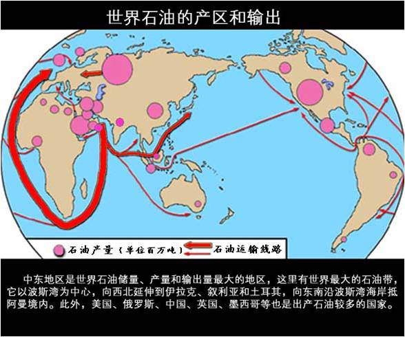 20高考地理重点地图:世界石油的产区和