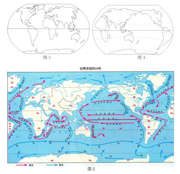 绘制洋流分布图,有利于学生掌握海洋表层洋流分布规律.