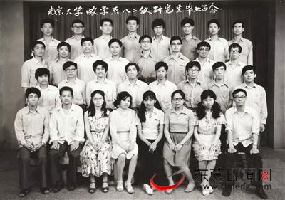 北京大学数学系82级研究生毕业照，第二排左二是张益唐。