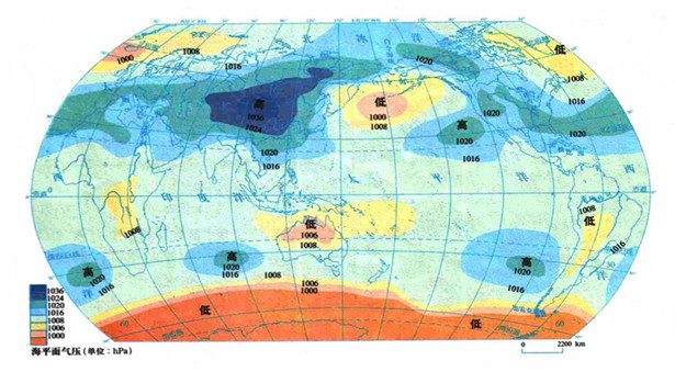 [高考地理18种大题必背]2013高考地理重点地图:海平面气压图