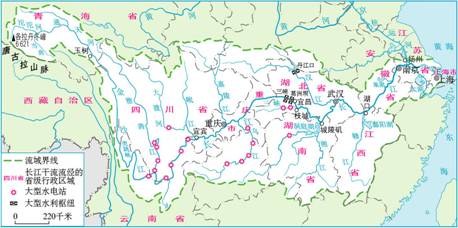 长江河流分布图高清图片