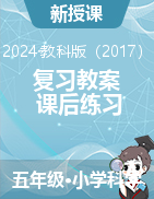 2024-2025學年五年級上冊科學單元復習教案+課后練習（教科版）