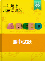 一年级上册英语试题-期中测试北京课改版