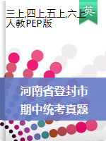 河南省郑州市登封市英语三-六年级2020-2021学年上学期期中学业水平测试（人教pep，含答案，含听力音频）