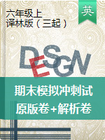 【優(yōu)質(zhì)，筆試卷，10套】2020-2021學(xué)年 六年級上冊英語期末模擬沖刺試卷  譯林版（原版卷+解析卷）