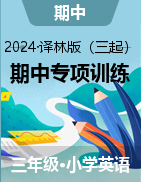 2024-2025學年三年級英語上學期期中專項訓練（譯林版三起·2024）  